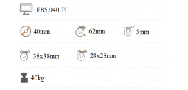 Nábytkové koliesko 40mm čierne 38x38mm F85.040 PL