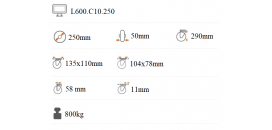 Ťažkotonážne koliesko polyuretánové  250x50 mm otočná kladka L600.C10.250