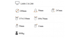 Ťažkotonážne koliesko polyuretánové 200x50 mm otočná kladka L600.C10.200