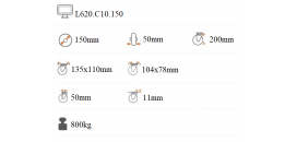 Ťažkotonážne koliesko polyuretánové 150x50 mm otočná kladka s brzdou L620.C10.150