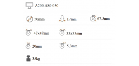Prístrojové koliesko 50x17mm otočná kladka A200.A80.050