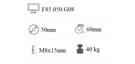 Nábytkové koliesko 50mm sivé so závitom M8 F85.050.G08