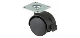 Nábytkové koliesko 50mm čierne s brzdou