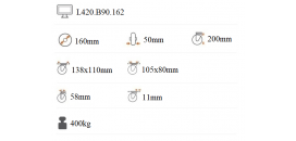 Transportné polyuretánové koliesko 160x50 mm otočná kladka s brzdou L420.B90.162