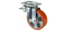 Transportné polyuretánové koliesko 160x50 mm otočná kladka s brzdou