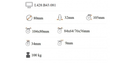 Transportné koliesko 80x32 mm otočná kladka s brzdou L420.B43.081