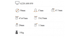 Prístrojové koliesko 50x17mm otočná kladka s brzdou A220.A80.050