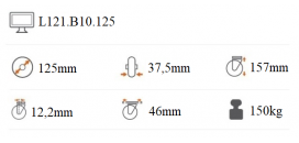 Transportné koliesko 125x37.5 mm otočná kladka s brzdou L121.B10.125