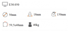 Pevné koliesko na rebrík 50x18 mm E30.050