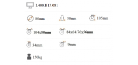 Ťažkotonážne liatinové koliesko 80X30 mm otočná kladka L400.B15.081