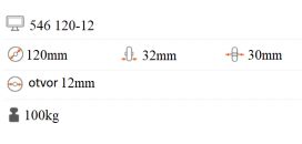 Oceľové koliesko 120x32 mm 546 120-12