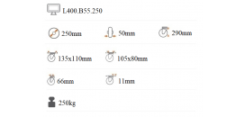 Transportné koliesko 250x50 mm otočná kladka L400.B55.250