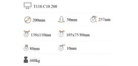 Odpružené koliesko 200x50 odpružená pevná kladka T110.C10.200