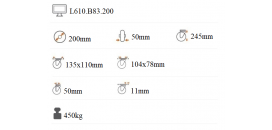 Ťažkotonážne koliesko 200x50 mm otočná kladka L610.B83.200