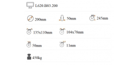 Ťažkotonážne koliesko 200x50 mm otočná kladka L620.B83.200