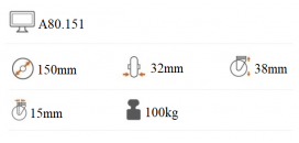 Pogumované koliesko 150x32 mm A80.151