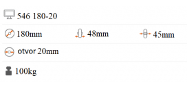 Oceľové koliesko 180x48 mm 546 180-20