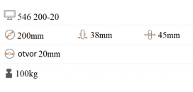 Oceľové koliesko 200x38 mm 546 200-20