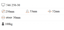 Oceľové koliesko 250x53 mm 546 250-30