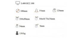 Teplovzdorné koliesko 100x35 mm otočná kladka L400.B22.100