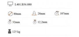 Transportné koliesko 80x28 mm otočná kladka L401.B36.080