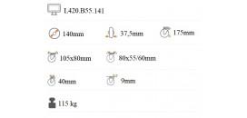 Koliesko transportné 140x37,5 mm otočná kladka s brzdou L420.b55.141