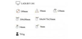 Transportné koliesko 100x30 mm otočná platnička s brzdou L420.b55.101