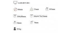 Transportné koliesko 80x25 mm otočná platnička s brzdou L420.b55.081