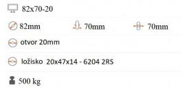 Koliesko na vozík paletový 82x70 mm 82x70-20