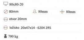 Koliesko na vozík paletový 80x80 mm 80x80-20