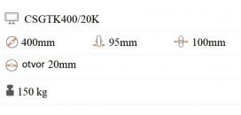 Koliesko polyuretánové 400x95 mm csgtk400/20k