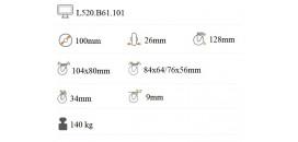 Transportné koliesko 100x26 mm otočná platnička s brzdou L520.B61.101