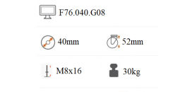 Koliesko nábytkové 40mm sivé s čapom F76.040.G08