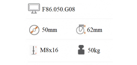 Nábytkové koliesko 50mm sivé so závitom M8 F86.050.G08