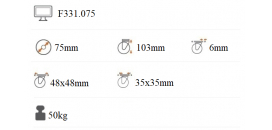 Dvojité nábytkové koliesko 75mm s brzdou F331.075