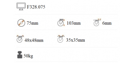 Dvojité nábytkové koliesko 75mm strieborná šedá F328.075