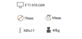 Koliesko nábytkové 50mm čierne s čapom F75.050.G08