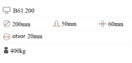 Pogumované koliesko 200x50 mm modré B61.200
