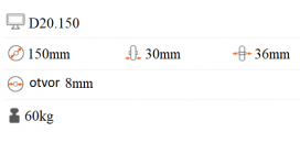 Koliesko na nákupný vozík 150x30 mm D20.150