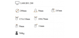 Ťažkotonážne koliesko 200x50 mm otočná kladka L600.B91.200