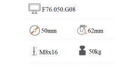 Koliesko nábytkové 50mm sivé s čapom F76.050.G08