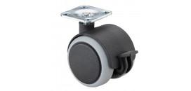 Nábytkové kolieska 40mm sivé s brzdou