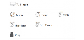 Dvojité nábytkové kolieska 60mm s brzdou F331.060