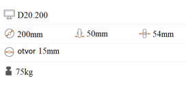 Kolieska na nákupný vozík 200x50 mm D20.200