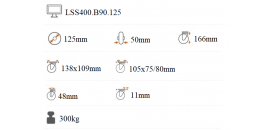 Ťažkotonážne polyuretánové koliesko 125x50 mm otočné LSS400.B90.125