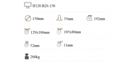 Nerezové transportné kolieska 150x35mm otočné s brzdou H120.B26.150