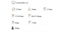 Ťažkotonážne polyuretánové koliesko 125x30 mm otočná kladka s brzdou LS420.B90.125