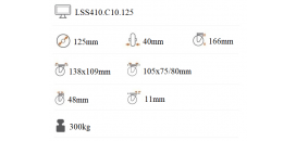 Ťažkotonážne polyuretánové koliesko 125x40 mm pevná kladka LSS410.C10.125