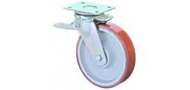 Ťažkotonážne polyuretánové koliesko 200x50 mm otočné s brzdou