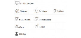 Ťažkotonážne dvojradové koliesko 200x100 mm otočné S100.C10.200